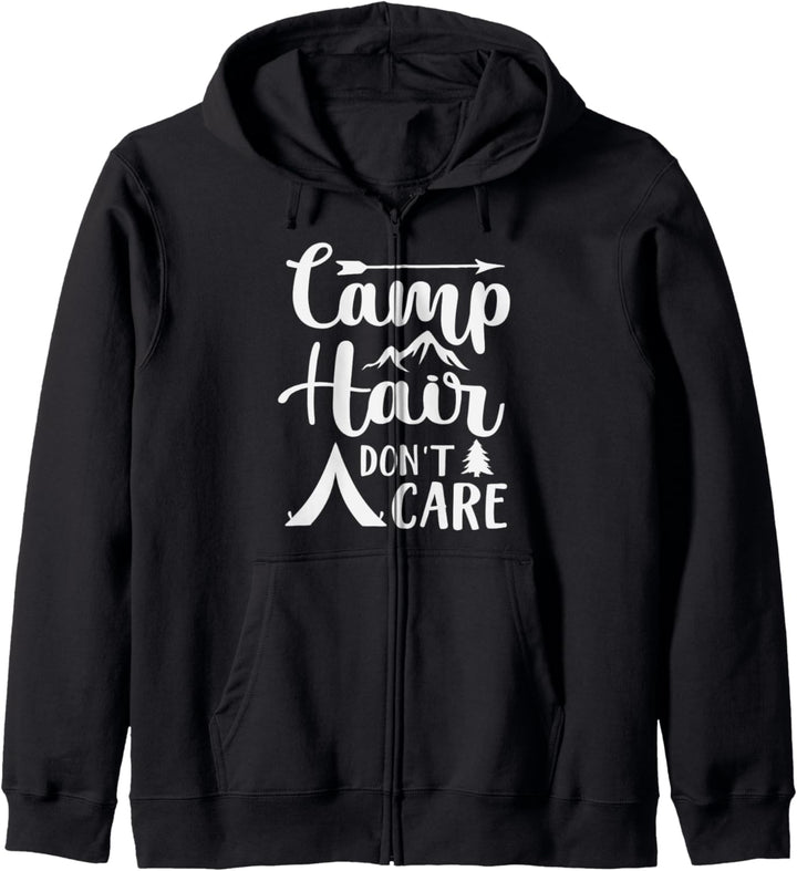 Camp Hair Don't Care Cute Outdoor Wilderness Fun Kapuzenjacke