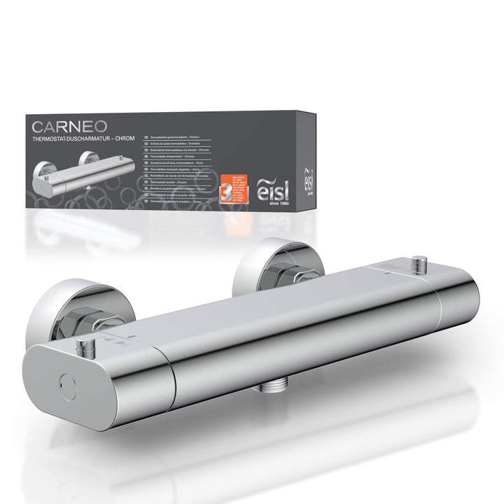 EISLDuscharmatur Carneo mit Thermostat und Temperatursperre, Chrom, 1230090, Duscharmatur