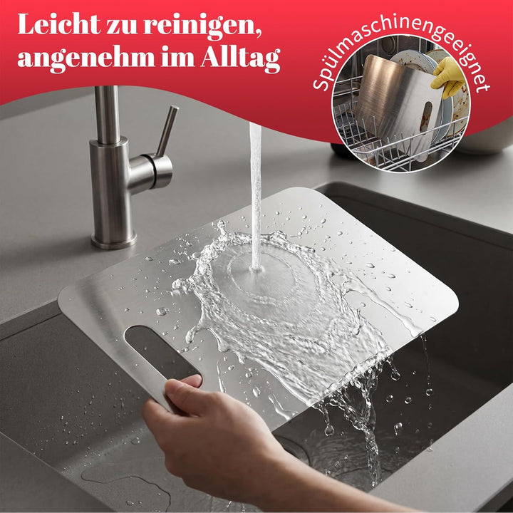 Titan Schneidebrett, 304 Edelstahl, Metall-Schneidebretter in 3 Grössen für Fleisch, Obst & Gemüse,