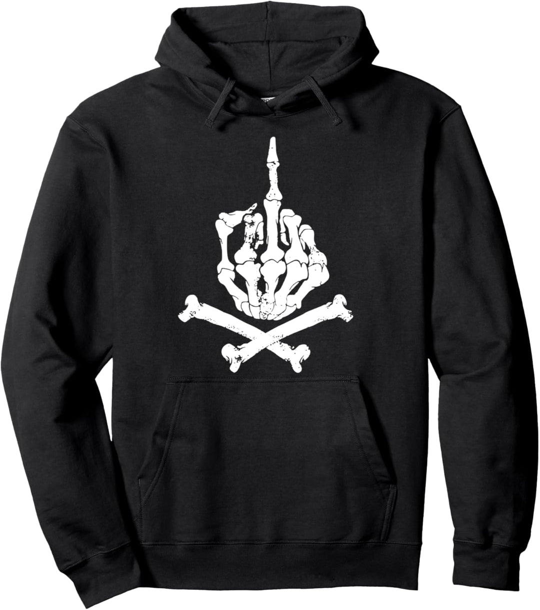 Knochen Mittelfinger Pullover Hoodie