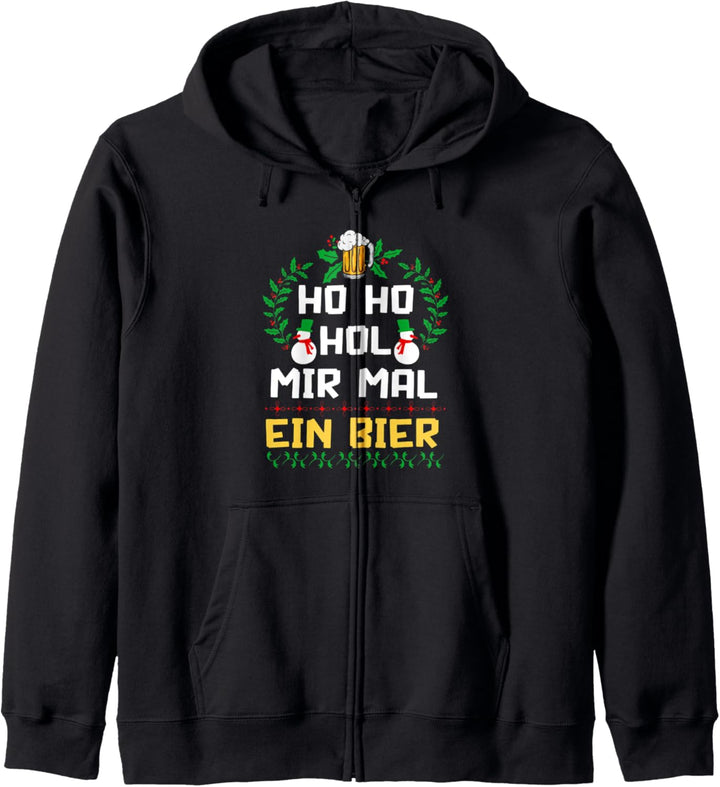 Ho Ho Hol mir mal ein Bier - Ugly Christmas Weihnachten Bier Kapuzenjacke