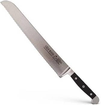 Güde Brotmesser Messer 32 cm, Serie Alpha mit Messerhalter/Messerblock aus Eiche