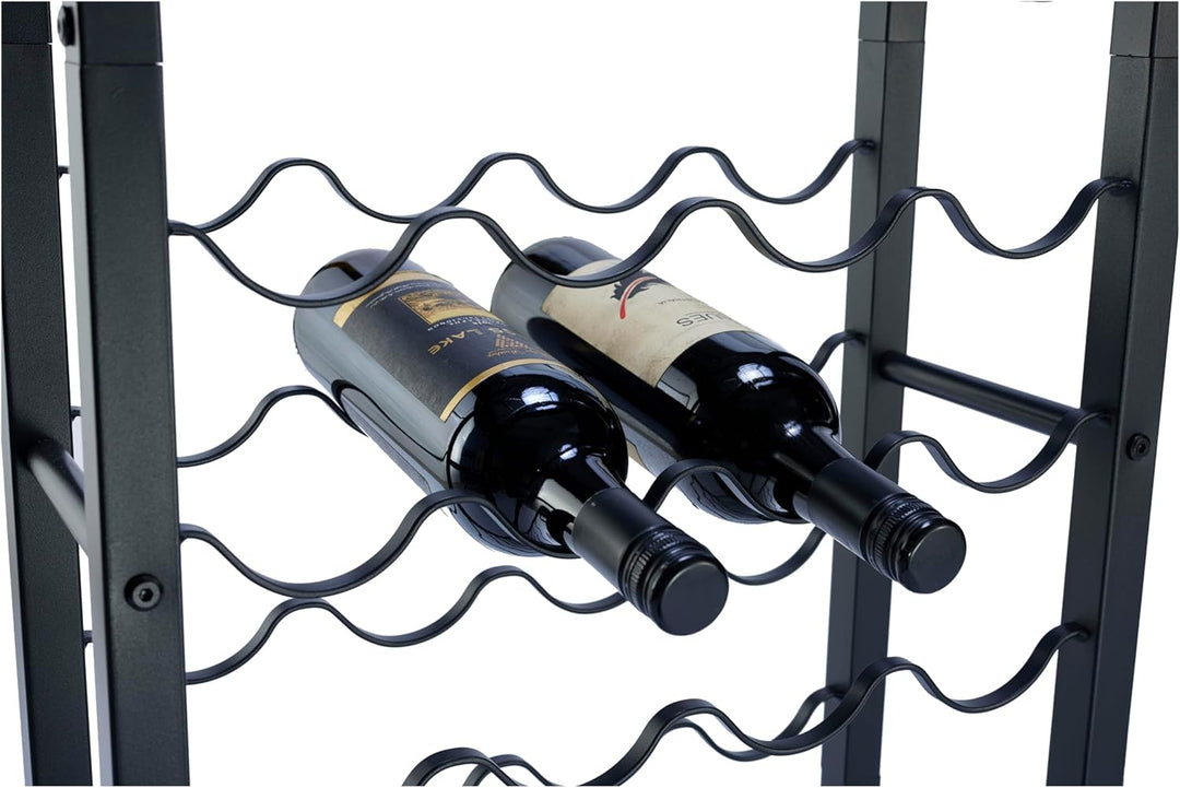 Weinregal - Weinschrank - Weinflaschenhalter - Weinlagerung - Schwarz - Pulverbeschichteter Stahl -