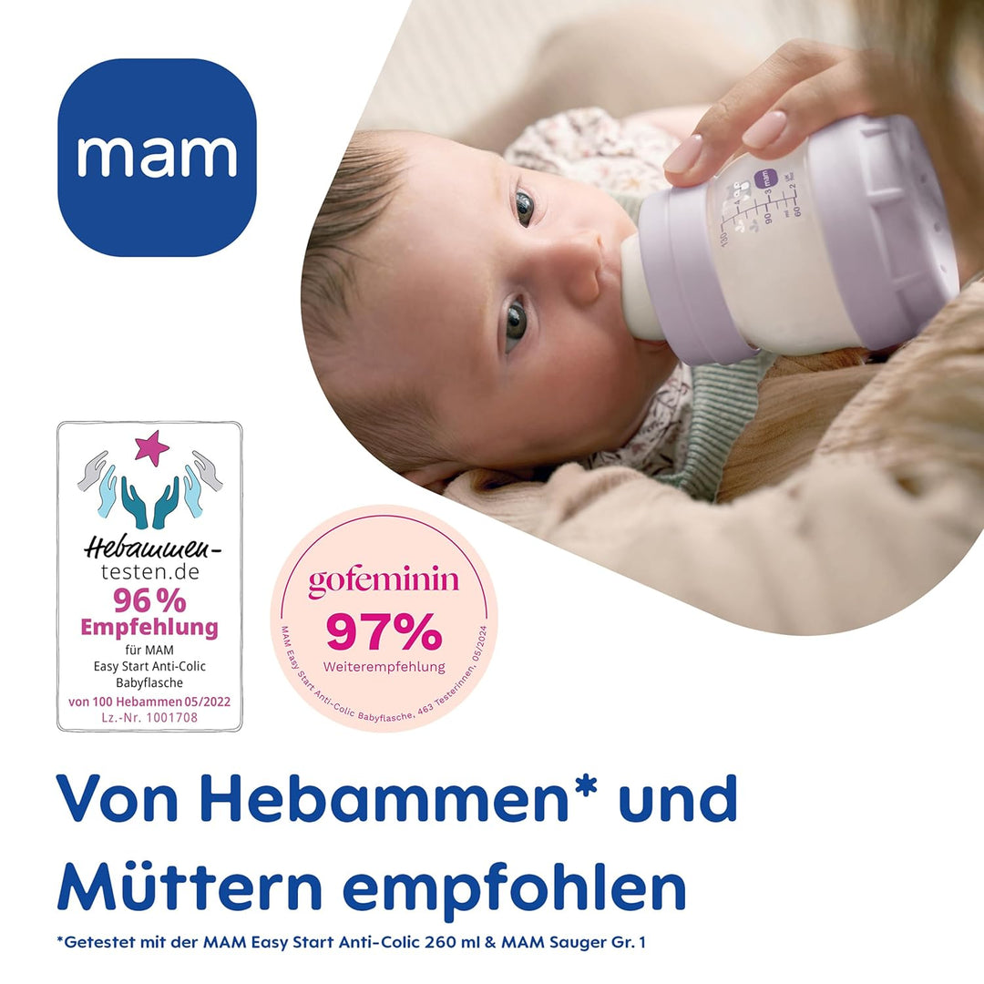 MAM Easy Start Anti-Colic Newborn Set, 0+ Mon, Baby Bottle Gift Set, 94% Acceptance, 96% Midwife Rec
