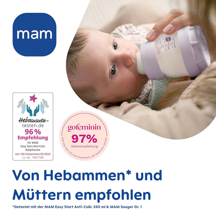 MAM Easy Start Anti-Colic Newborn Set, 0+ Mon, Baby Bottle Gift Set, 94% Acceptance, 96% Midwife Rec