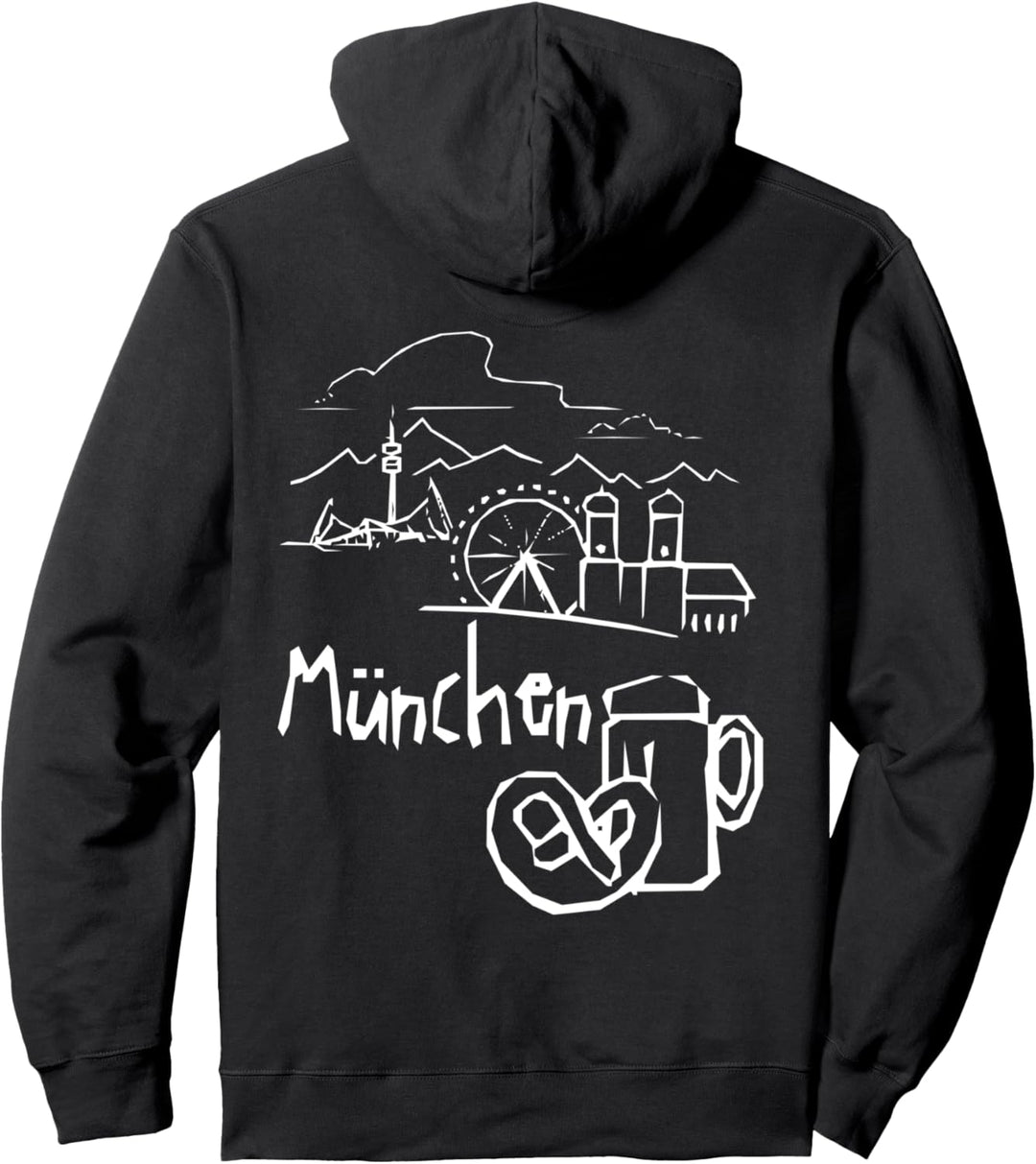 Brezel Bier Skyline München Pullover Hoodie