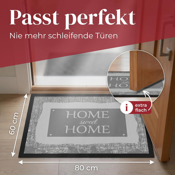 Valia Home Hochwertige Fussmatte 60x80 cm (Large) – Schmutzfangmatte für Innen &amp; Aussen, rutschfest