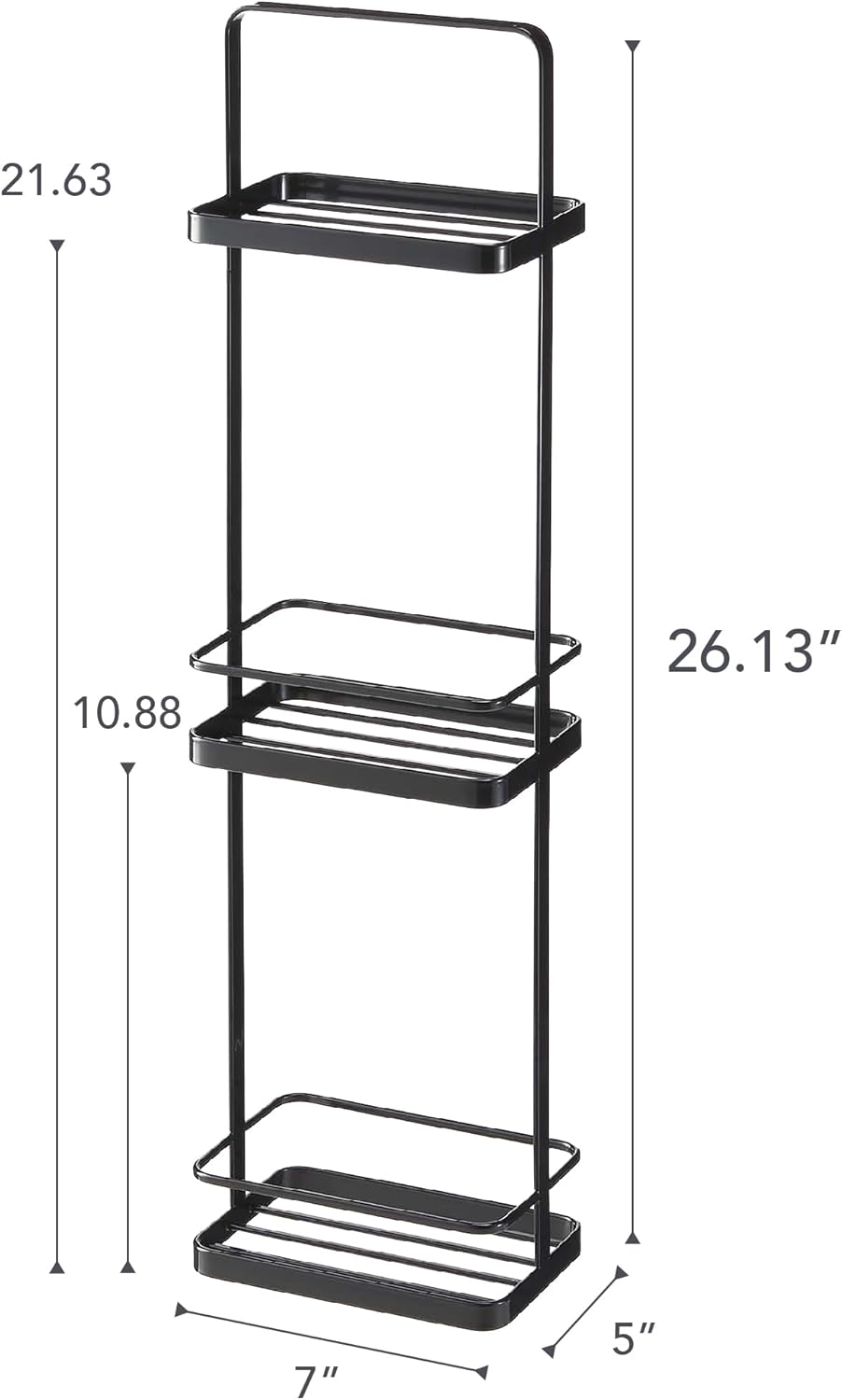YAMAZAKI Tower Badregal, Stahl, Schwarz, One