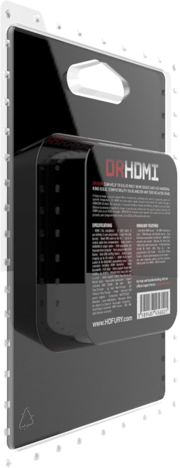 HDFury HDF0060-1 DR.HDMI EDID Manager Emulator, löst Handshake Probleme, 5V HDMI Repeater, programmi