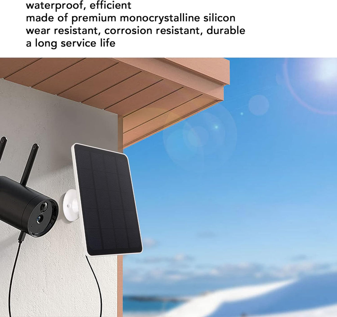 Solarpanel für Überwachungskamera, für DC 5V-Überwachungskamera, Wasserdichtes IP65-Kameraladegerät,