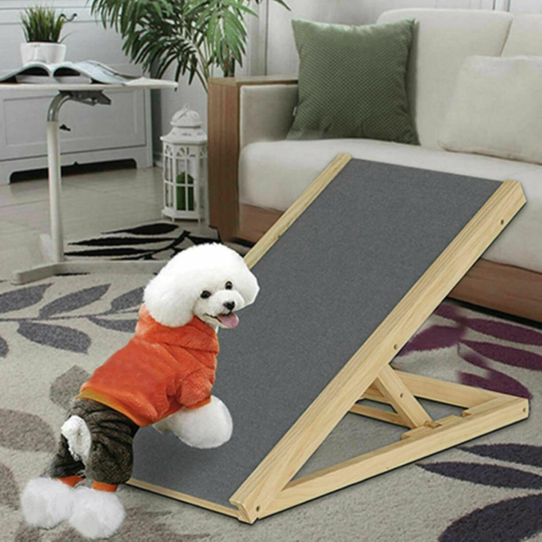 Holz-Hunderampe Katzen Rampe, 70cm Lang Hölzerne Hundetreppe für Bett oder Sofa, für Auto Höhenverst