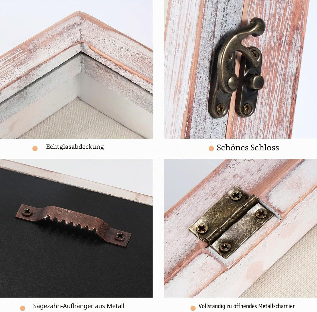 TJ. MOREE Shadow Box Rahmen 8 x 10 Blume Shadowbox Display Case Bilderrahmen mit Leinen zurück Memor