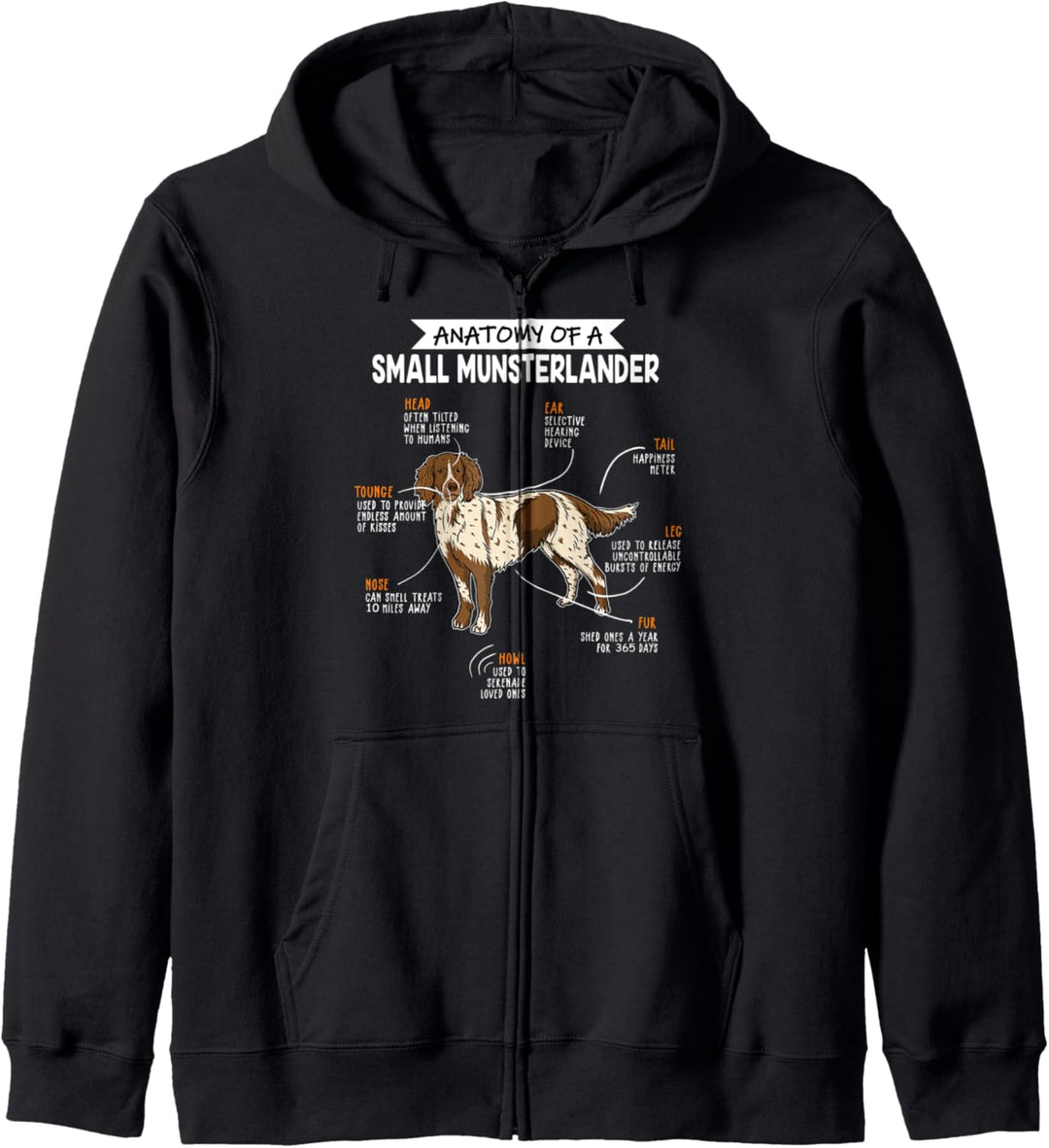 Anatomie Eines Kleiner Münsterländer Hunde Herrchen Frauchen Kapuzenjacke
