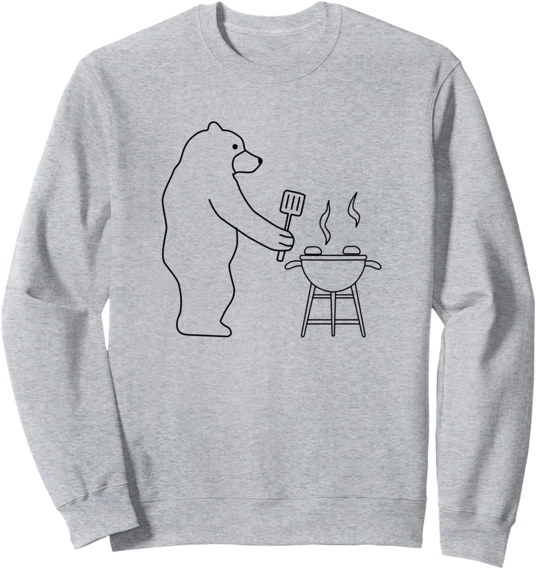 Lustiger Bär Grillen Camping Natur Wildtiere Sweatshirt