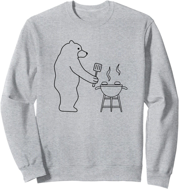 Lustiger Bär Grillen Camping Natur Wildtiere Sweatshirt