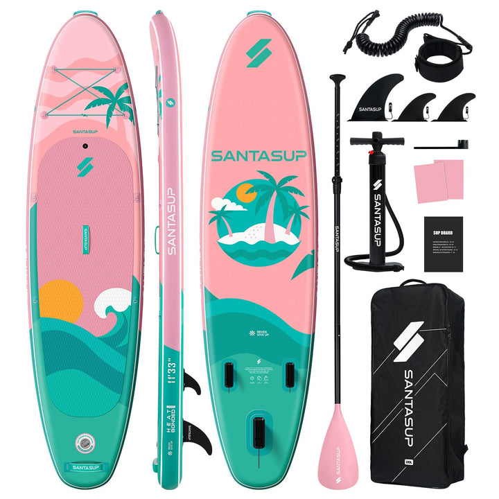 SantasupAufblasbares Stand Up Paddle Board 320/335cm Surfbrett SUP Komplettes Paddleboard Zubehör Ve