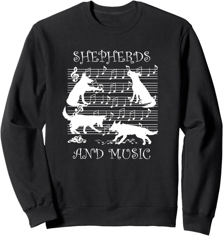 Schäferhund Musiker Musiknoten Hund Sweatshirt