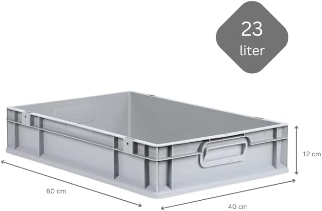 PROREGAL SuperSparSet 8x Eurobox NextGen Grip | HxBxT 12x40x60cm | 23 Liter | Griffe geschlossen | G
