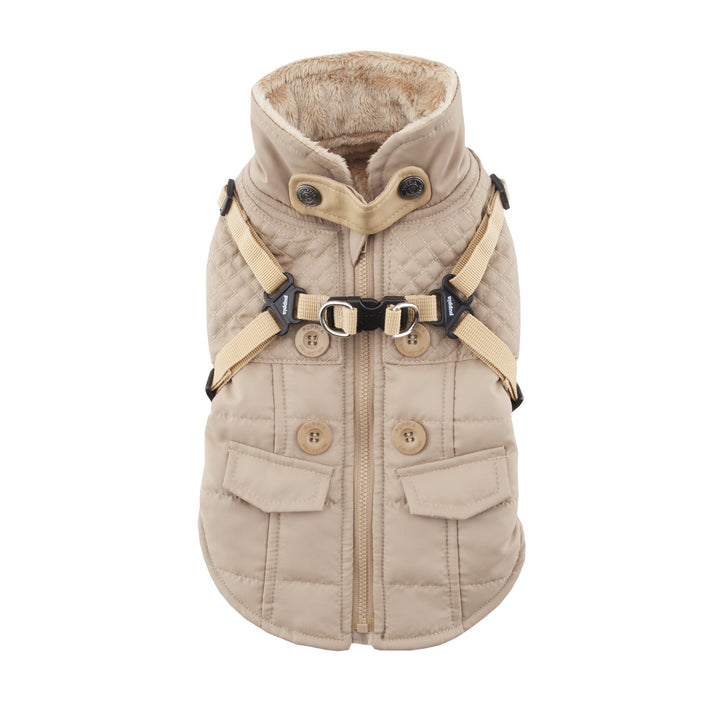 Puppia PAQD-VT1463 Wilkes, Wintermantel, M, beige Beige M Klassisch, Beige M Klassisch