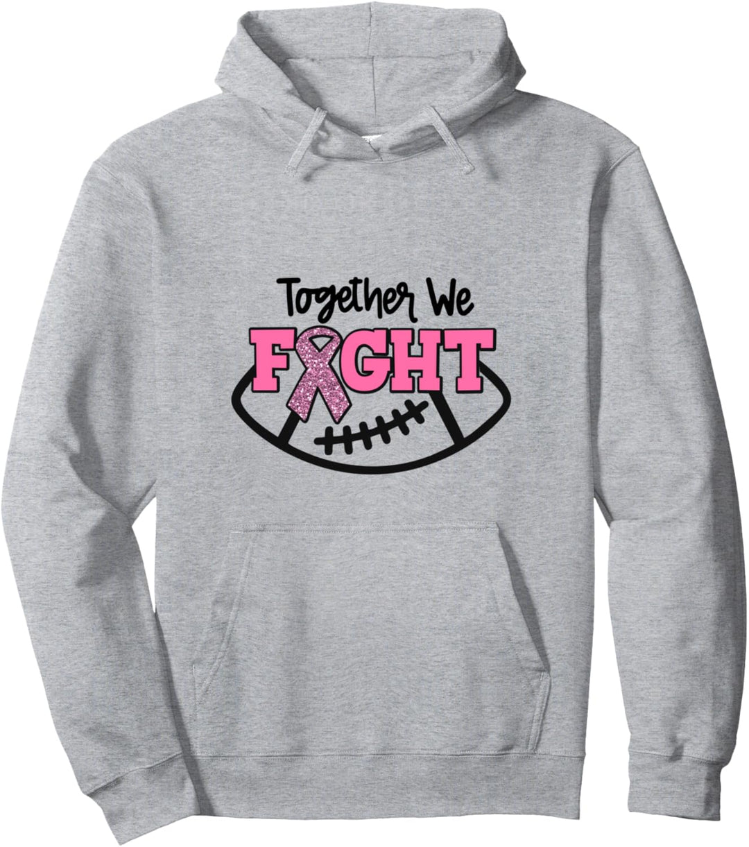 Together We Can Fight Football Brustkrebsgeschenk Pullover Hoodie