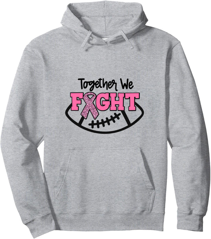 Together We Can Fight Football Brustkrebsgeschenk Pullover Hoodie