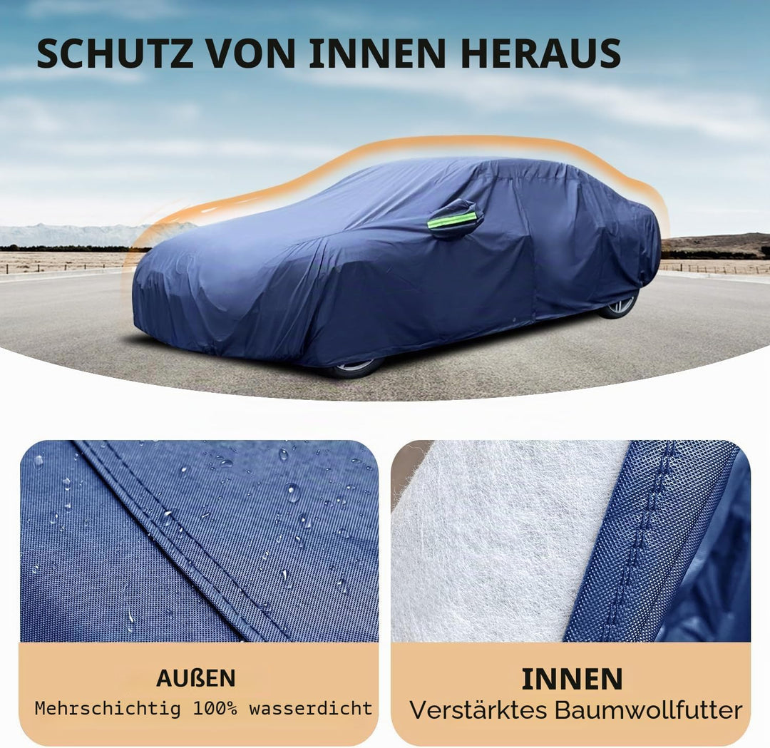 Autoabdeckplane 10 Schichten Vollgarage Autoabdeckung Vollgarage Staubdicht Wasserdicht Autohülle Au