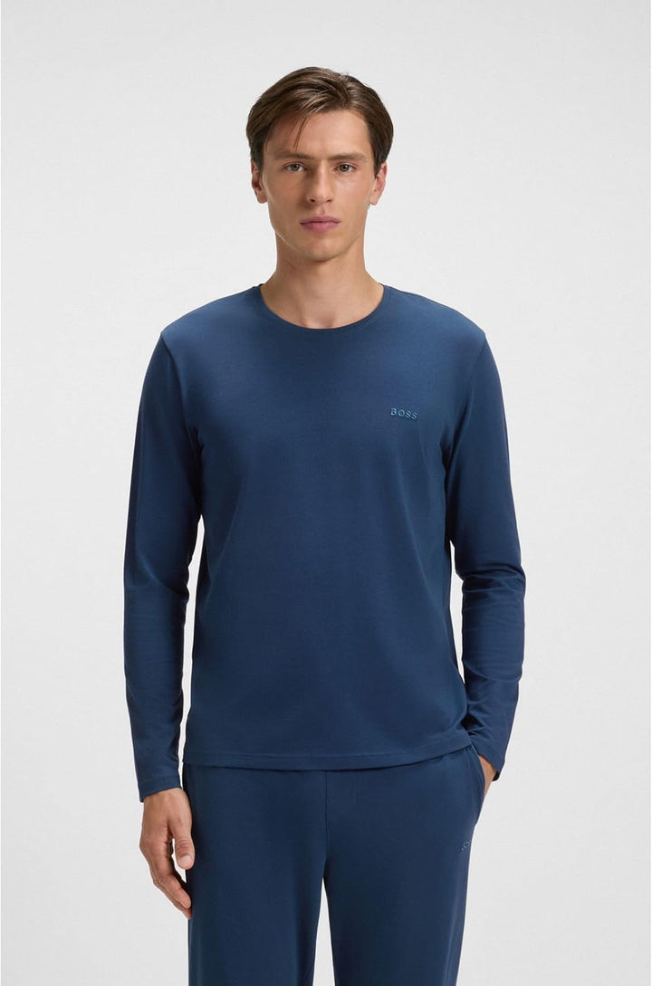 BOSS Herren Mix&Match Ls-Shirt R 10259900 Loungew_Longsleeve S Open Blue, S Open Blue