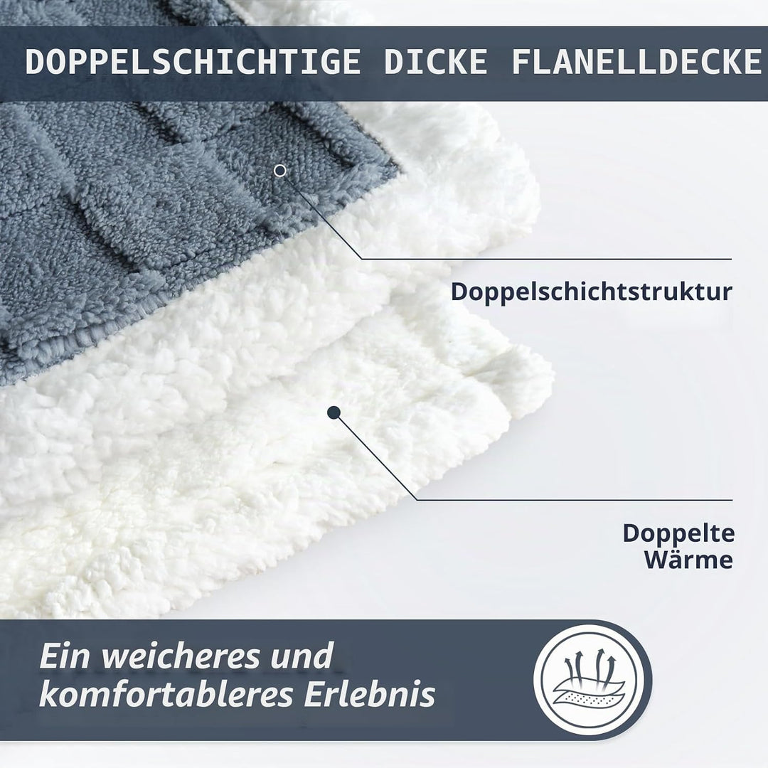Gracelife Sherpa-Fleecedecke, weiche, flauschige Decke für Couch, 152,4 x 203,2 cm, grosse, dicke De