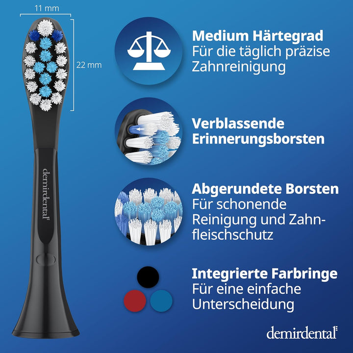 8er Ersatzbürsten von demirdental passend für Philips Sonicare C3 Premium Plaque Defence Standard Sc