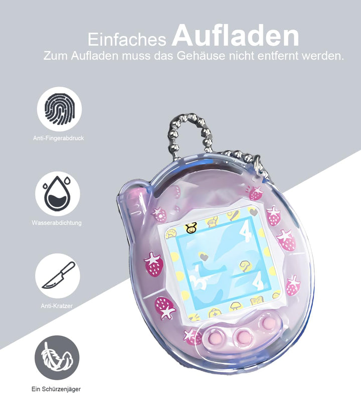 Hülle für Tamagotchi Connection Digital Pet, daunke weiche PC-Abdeckung, Mit Schlaufe，leichte Stossd