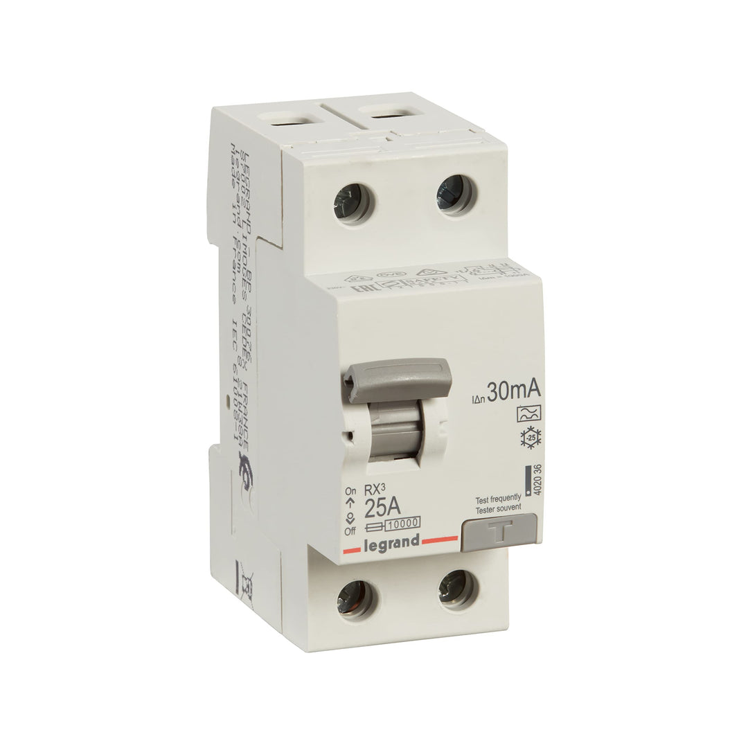 LEGRAND, FI-Schutzschalter 25A, 30mA Fehlerstromschutzschalter/RCD, 2-polig - 25A / 30mA, 402036 Bem