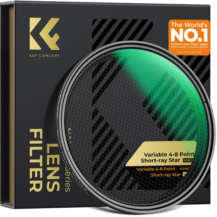 K&amp;F CONCEPT Variabler Kurzstrahl-Sternfilter 4&amp;8 Punkte Dezenter Glanz | 58mm,Optisches Glas,HD,Mult
