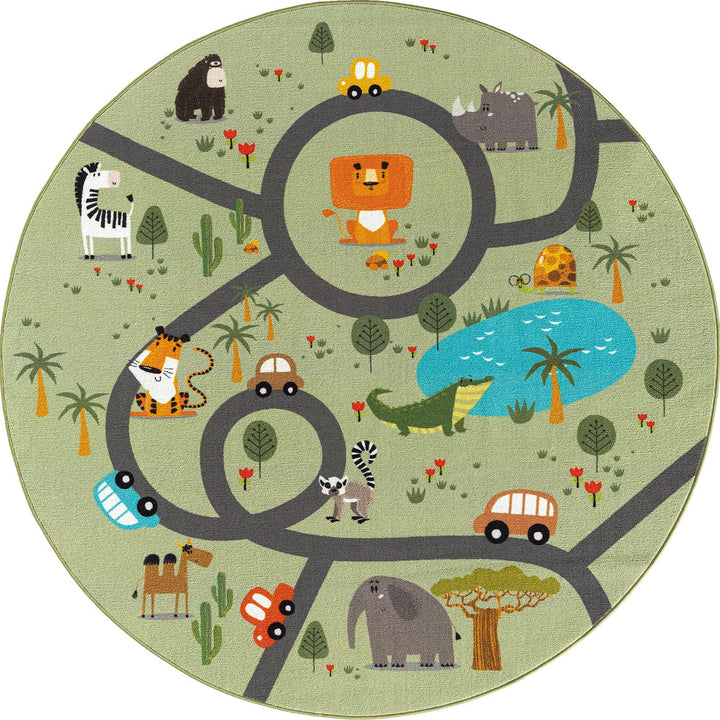 the carpet Happy Life Kinderzimmer, Kinderteppich, Spielteppich, Strassenteppich, Strasse, Dschungel