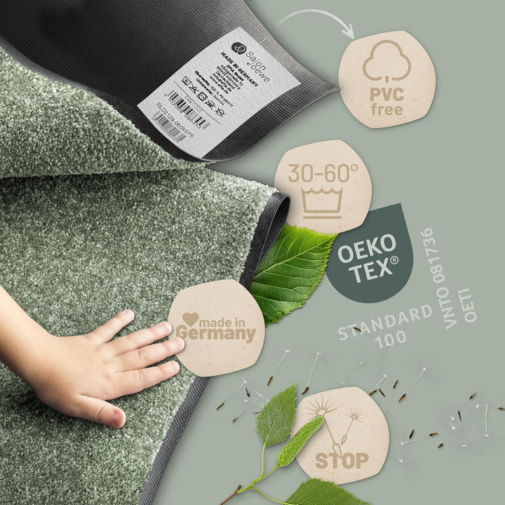 Salonloewe Fussmatte waschbar Glamour Dots grau 60x180 cm Sauberlaufmatte Wohn-Teppich Läufer Design
