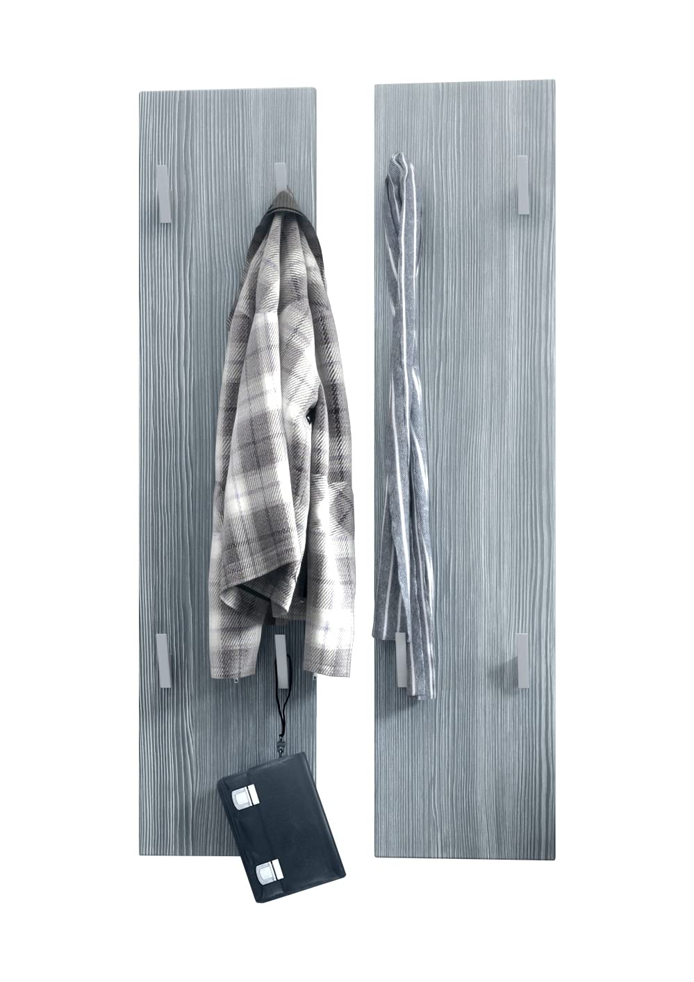 Vladon Wandpaneel 120, Garderobenpaneel bestehend aus 2 Paneelen, Avola-Anthrazit (je 28 x 120 x 2 c