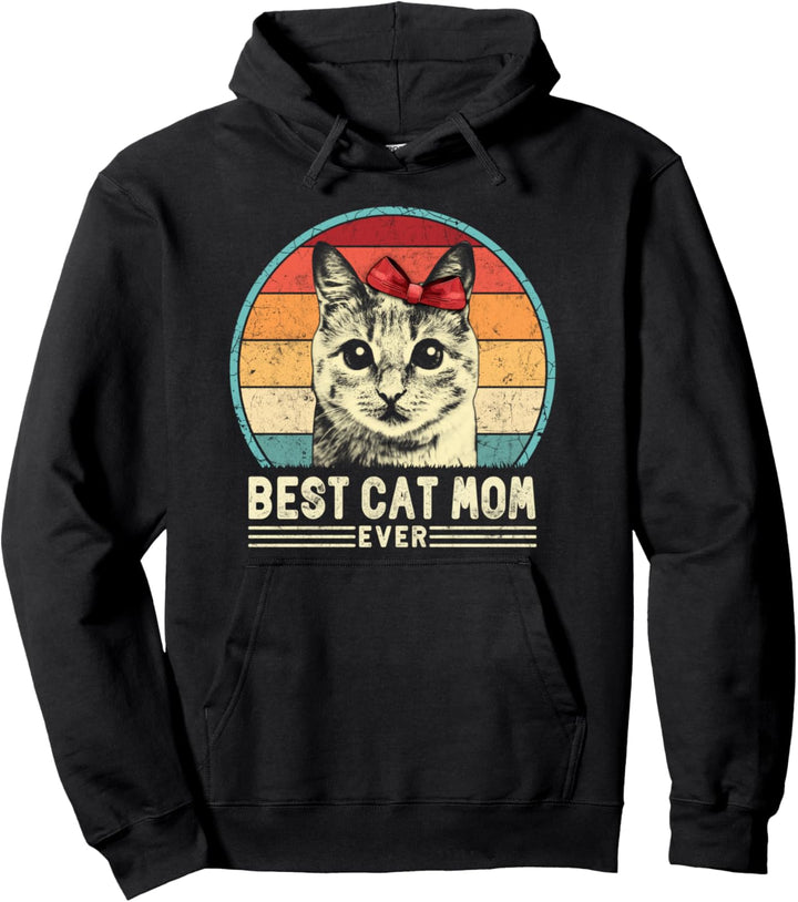 Beste Katze Mama aller Zeiten Vintage Retro Katze Mama Katze Mutter Pullover Hoodie