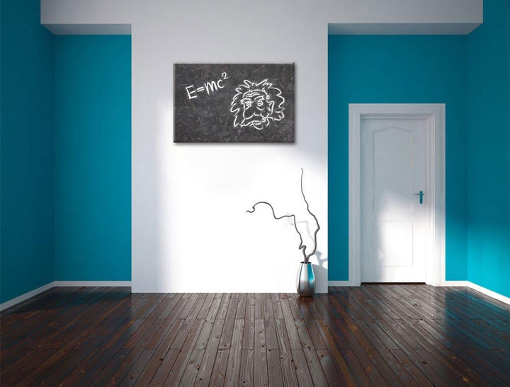 Pixxprint Albert Einstein Pinsel Effekt, Format: 100x70 auf Leinwand, 100x70