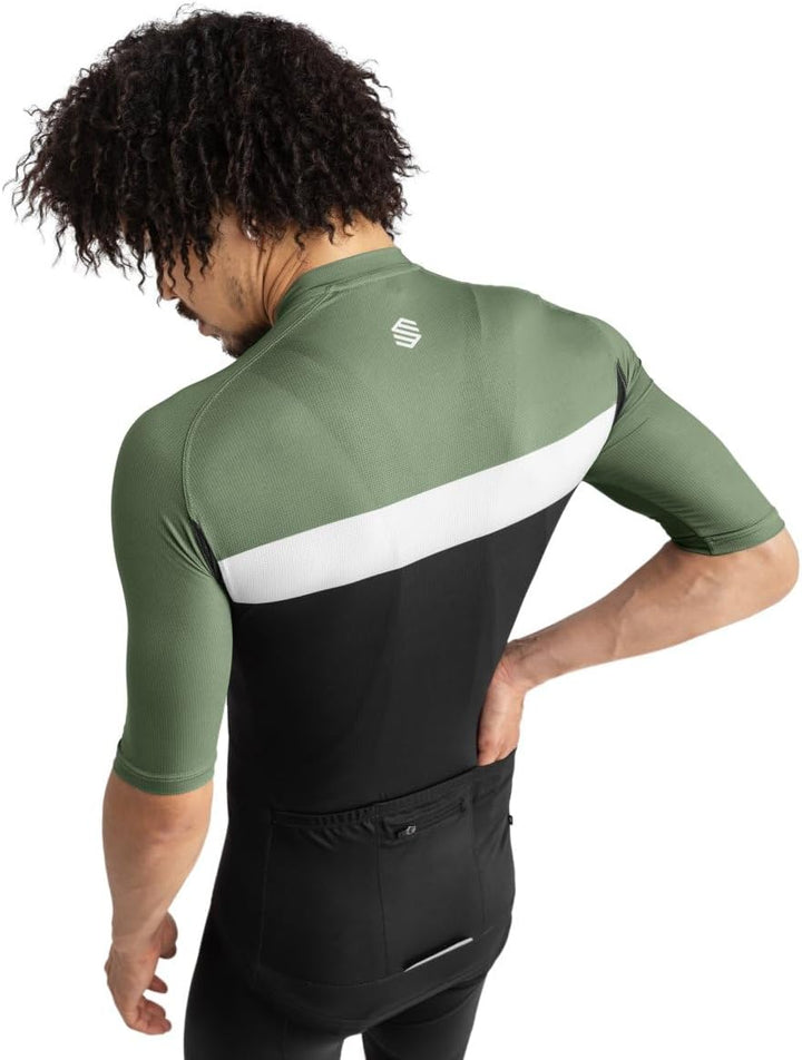 SIROKO M3 Radtrikot Herren Kurzarm Ultraleicht Aerodynamische Fahrradbekleidung S Schwarz/Olivgrün,