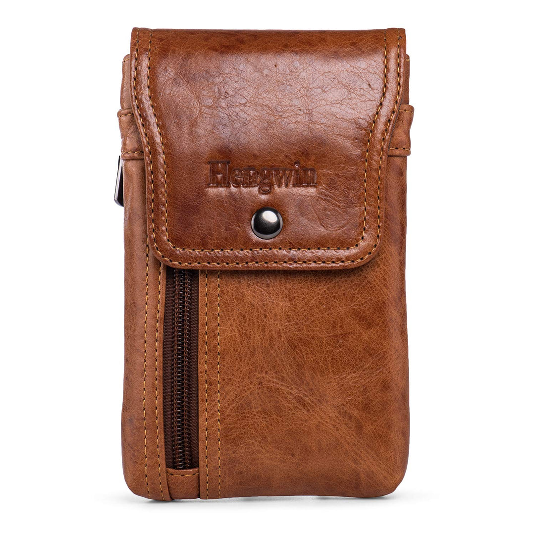Hengwin Leder Handy Gürteltasche Herren für iPhone 15 14 13 12 11 Pro Max, Handyhalterung Gürtel Han