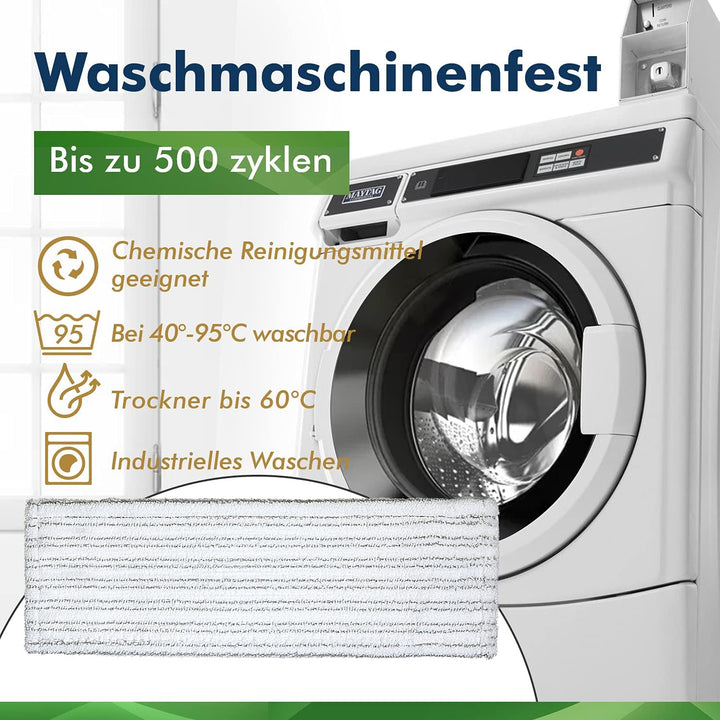 Okaei 10 Stück Wischmopp Bezug (40 cm) - Premium Bodenwischer-Wischbezug aus 100% Microfaser - Bezug