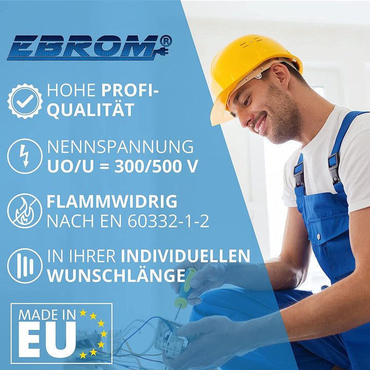 EBROM NYM-J 5x25 mm² - Mantelleitung - Installationskabel - Feuchtraumkabel - grau - Auswahl in 1 Me