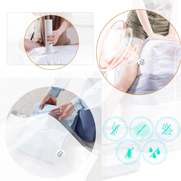 5PCS Vakuumbeutel für Bettdecken 100x80x32cm Würfel Vakuumbeutel für Kleidung Gross xxl Vacuum Bags