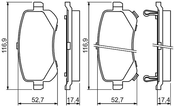 Bosch BP1415 Bremsbeläge - Hinterachse - ECE-R90 Zertifizierung - vier Bremsbeläge pro Set