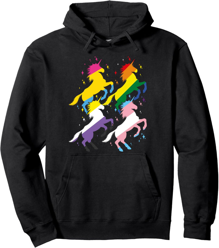 Pansexuell Einhorn Nicht Binär Transgender Gay Pride LGBT Pullover Hoodie