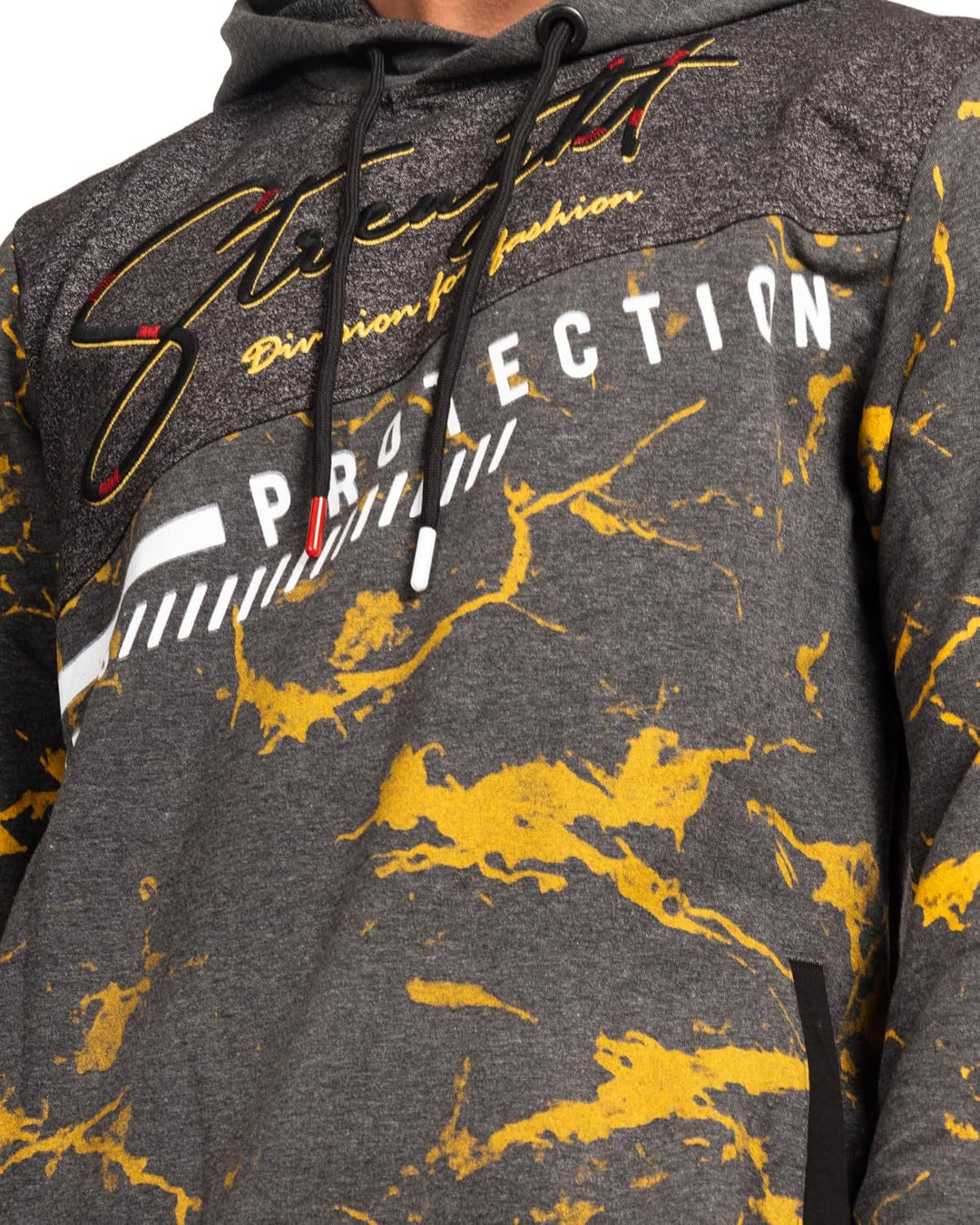 Subliminal Mode Herren-Kapuzen-Sweatshirt, langärmlig, zweifarbig, mit Tasche, lässiger Stil, Basic,