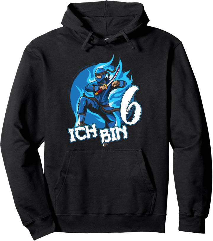 Ninja Sechster Geburtstag blauer Ninja Junge Geschenk Pullover Hoodie