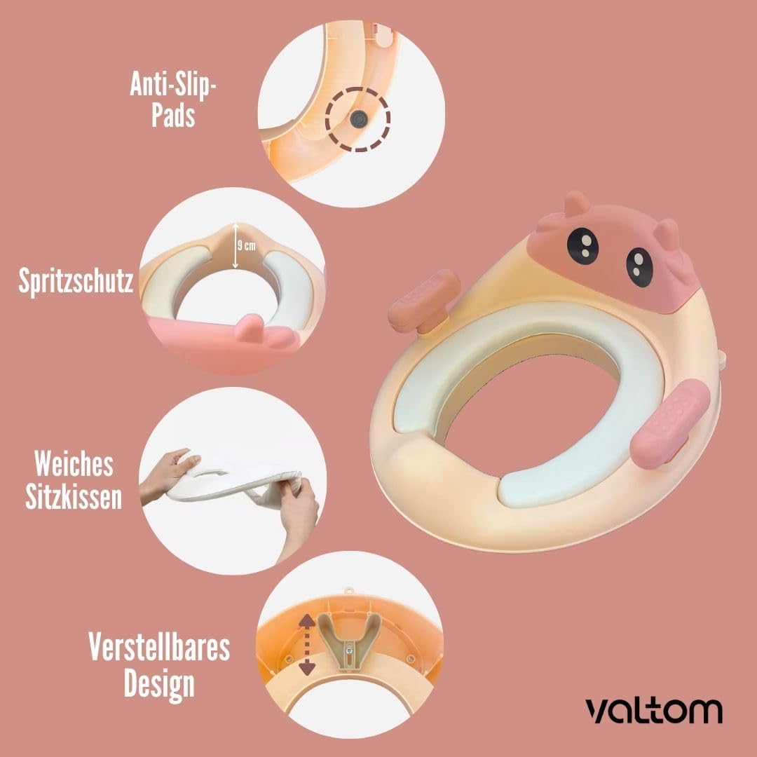Valtom Kinder Toilettensitz – Rutschfest & Ergonomisch – WC-Sitz für Kleinkinder – BPA-frei – Einfac