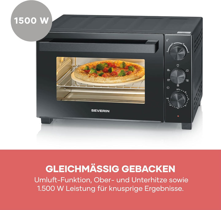 Severin Back- und Toastofen mit Umluftfunktion, inkl. Drehspiess für Fleisch, vielseitiger Heissluft