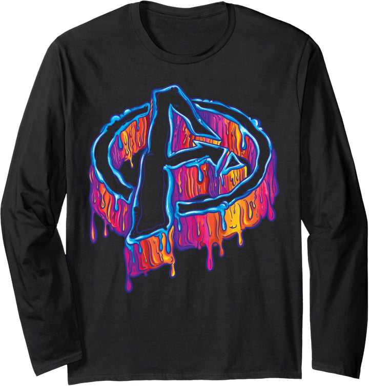 Marvel Avengers Dripping Paint Logo Langarmshirt
