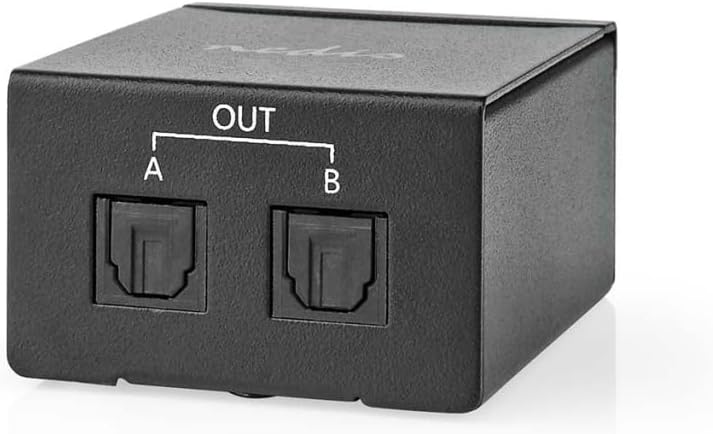 Nedis TosLink-Splitter | 2-Weg | Anschlüsse – Eingang: TosLink Buchse | Anschlüsse – Ausgang: 2X Tos